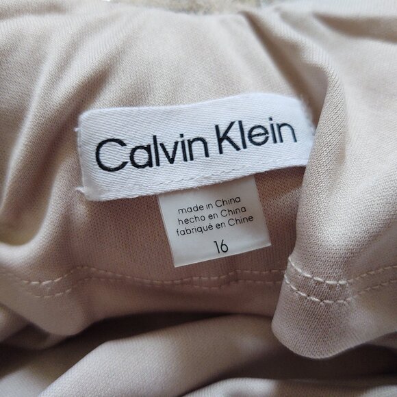 NWT Calvin Klein Fully Sequined Cap Sleeve Dress with Cowl/Draped Back and Train - Picture 12 of 14